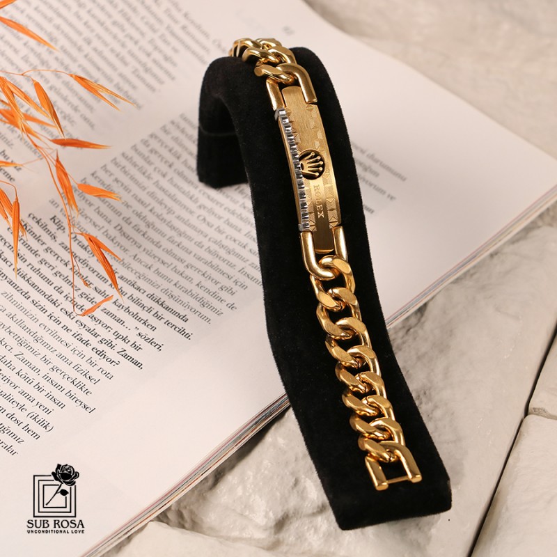 دستبند رولکس زنجیری طلایی 13289