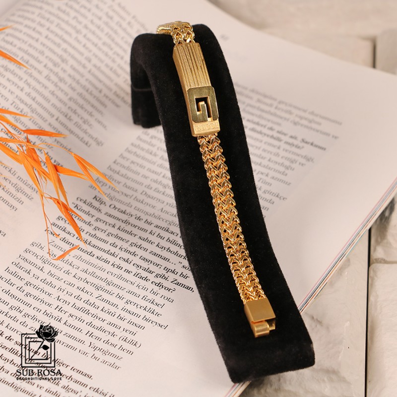 دستبند حصیری GUCCI طلایی 13295