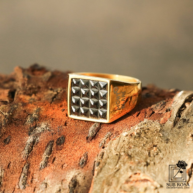 انگشتر استیل نگین مربعی مونت سایز 10 -14812