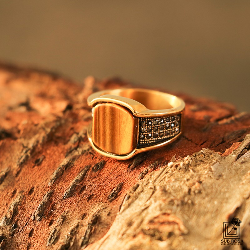 انگشتر استیل رکاب نگین دار سایز 10-14826