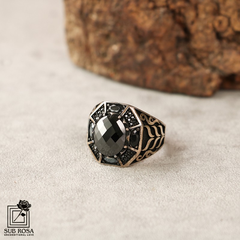 انگشتر نقره 925 مردانه FREE SIZE-14373