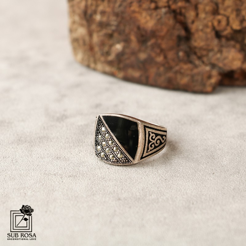 انگشتر نقره 925 مردانه FREE SIZE-14379