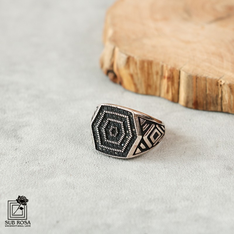 انگشتر نقره 925 مردانه FREE SIZE-14380