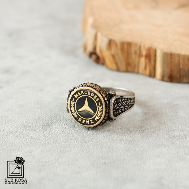 انگشتر نقره 925 مردانه طرح بنزFREE SIZE-14388