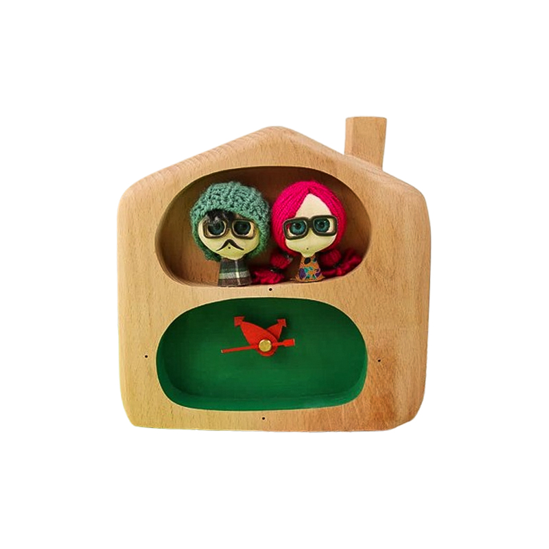 ساعت پرکار آدمک جفتی طرح خانه سبز