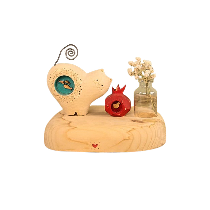 گلدان قلبی گربه و انار ماهی به دل