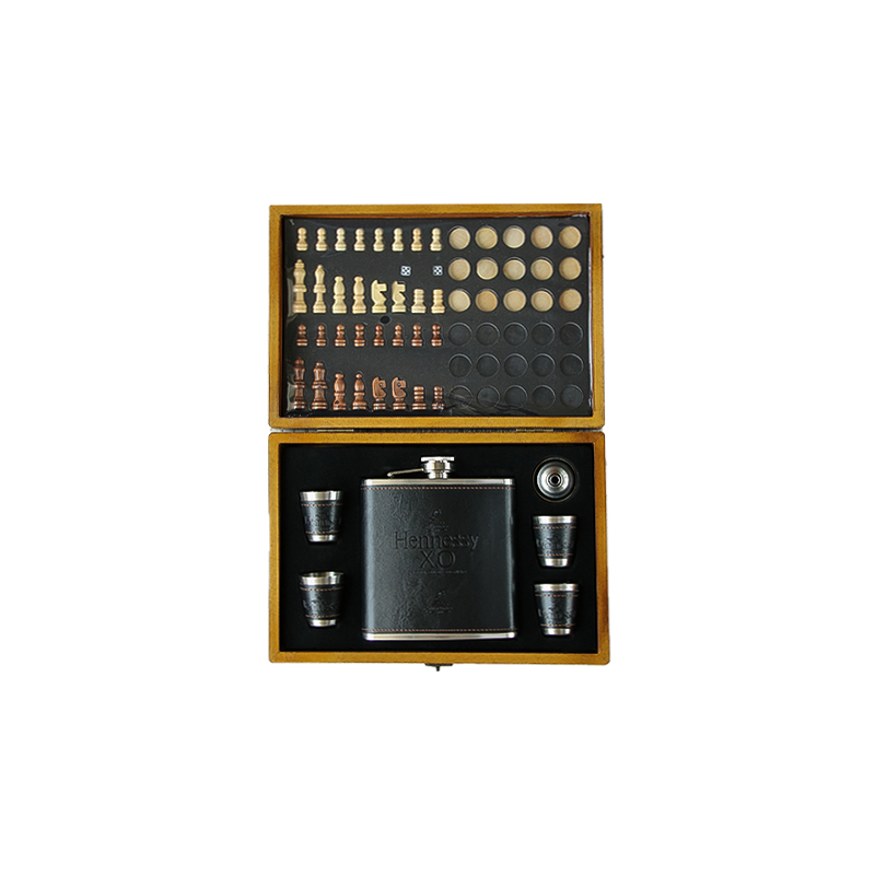 ست نوشیدنی  چرم مدل NB1، جعبه شطرنج و تخته نرد  13780