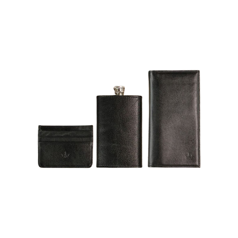 ست هدیه چرمی لیزارد مشکی 14004