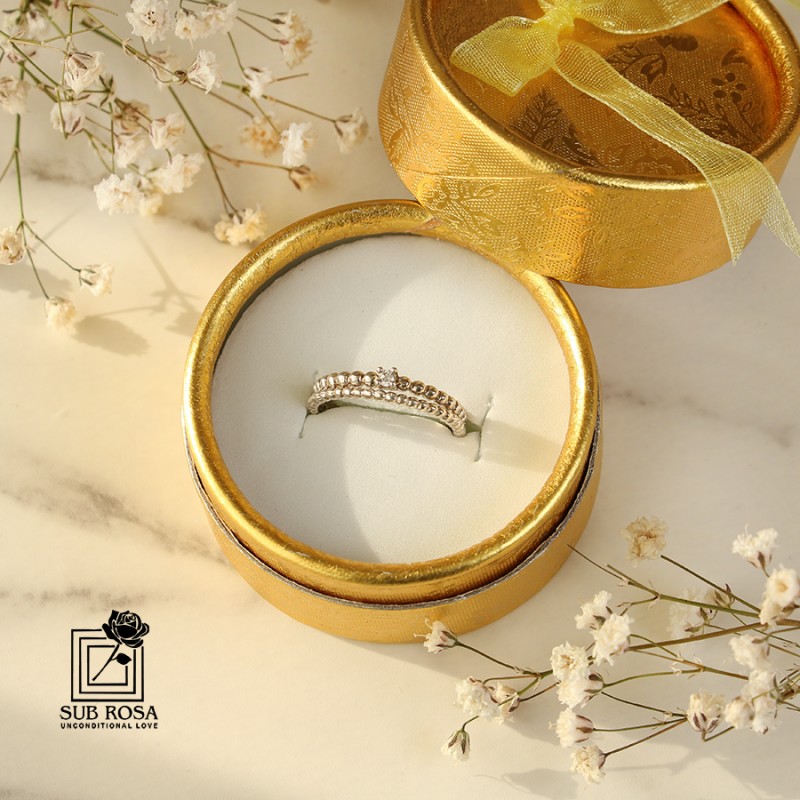 انگشتر نقره 925 زنانه دو تکه 14972-FREE SIZE