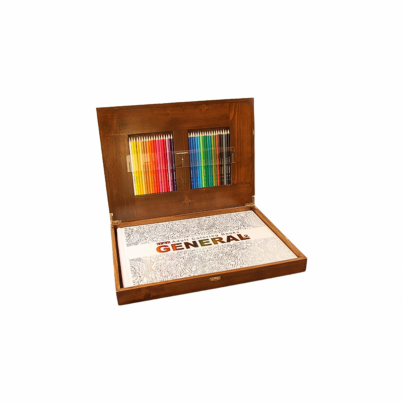 کتاب رنگ آمیزی بزرگسالان با جعبه چوبی 11266