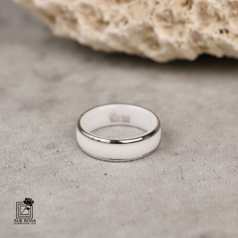 انگشتر تنگستن رینگی سفید سایز 7 - 13133