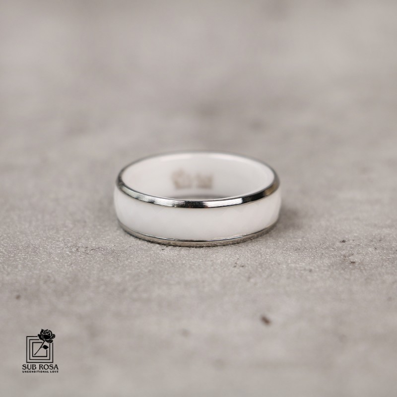 انگشتر تنگستن رینگی سفید سایز 8 - 13134