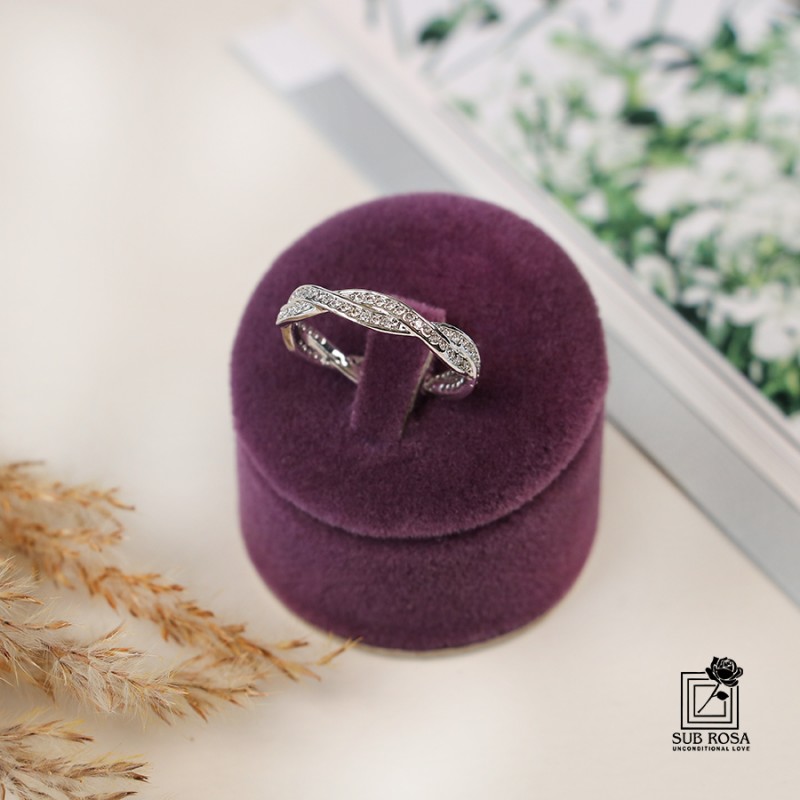 انگشتر استیل نگین دار نقره ای سایز 7- 15198