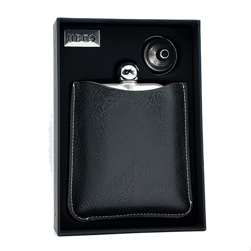 بطری نوشیدنی استیل چرمی مشکی ان بی کو