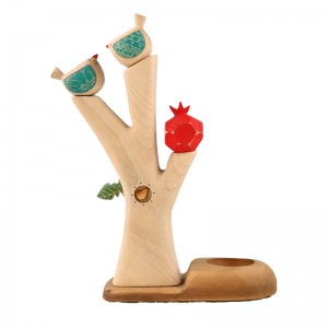 جاشمعی درخت ساده با پرنده و انار