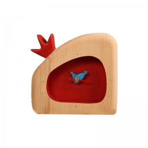 ساعت رومیزی چوبی طرح انار (قرمز)