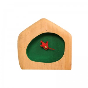 ساعت رومیزی چوبی طرح خانه (سبز)