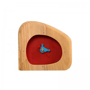 ساعت رومیزی چوبی (دفرمه) قرمز