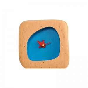 ساعت رومیزی  پرکار چوبی ساده (آبی)