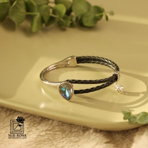 دستبند چرمی - فلزی سواروسکی 13015