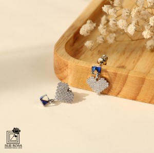 گوشواره سواروسکی المنتس  قلبی 12284