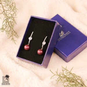 گوشواره سواروسکی المنتس عاج ارغوانی 12900