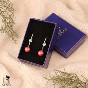 گوشواره سواروسکی المنتس عاج سرخ آبی 13121