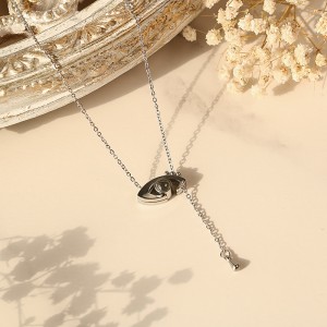 گردنبند سواروسکی المنتس LOVE نقره ای 13269