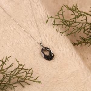 گردنبند سواروسکی المنتس اشکی زنجیر نقره 14850