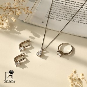 ست نقره نگین دار 13668