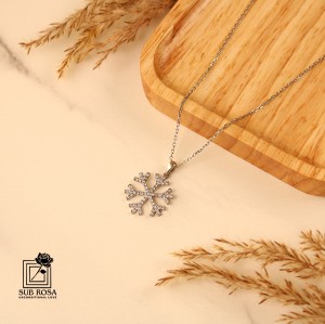 گردنبند نقره 925 طرح برف 14892
