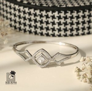 دستبند النگویی ترک نقره925 نگین دار 11619