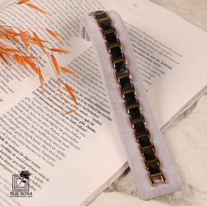 دستبند تنگستن مشکی-طلایی 12993