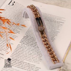 دستبند کارتیر زنجیری رزگلد 13284
