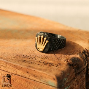 انگشتر استیل رولکس  سایز 11 مشکی-14396