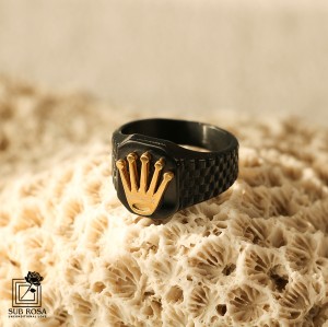 انگشتر استیل رولکس  سایز 10 مشکی-14397