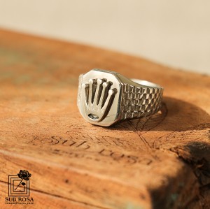 انگشتر استیل رولکس  سایز 10 نقره ای 14400