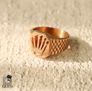 انگشتر استیل رولکس  سایز11 رزگلد 14401