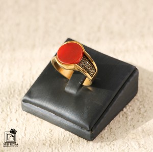 انگشتر استیل نگین گرد با رکاب نگین دار سایز 9-14809