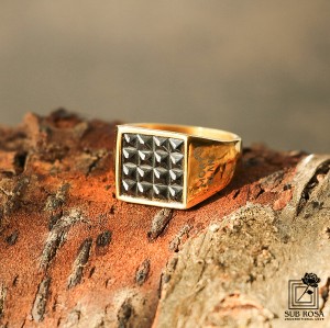 انگشتر استیل نگین مربعی مونت سایز 10 -14812