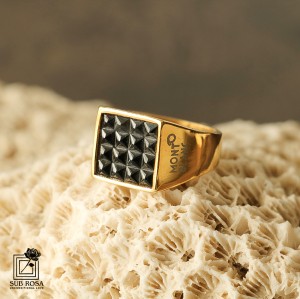 انگشتر استیل نگین مربعی مونت سایز 9-14813
