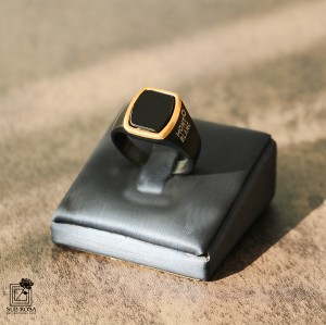 انگشتر استیل نگین مشکی مونت سایز 10-14819