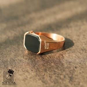 انگشتر استیل نگین مشکی مونت سایز 11-14829