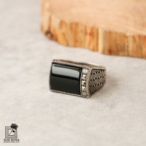 انگشتر نقره 925 مردانه FREE SIZE-12526