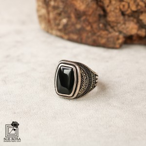 انگشتر نقره 925 مردانه FREE SIZE-12528