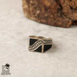 انگشتر نقره 925 مردانه  FREE SIZE-14369