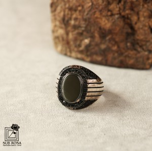 انگشتر نقره 925 مردانه  FREE SIZE-14372