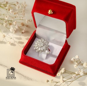 انگشتر نقره 925 زنانه طرح گل 12802-FREE SIZE