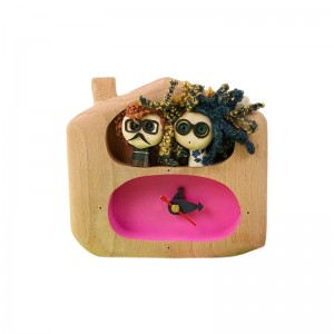 ساعت پرکار آدمک جفتی طرح خانه سرخ آبی