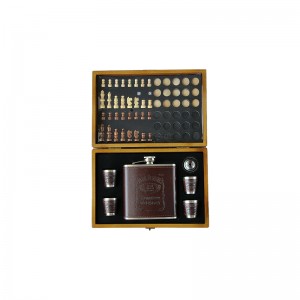 ست نوشیدنی چرم مدل 2105-2جعبه شطرنج و تخته نرد 14040